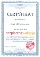 Certyfikat Bezp Wakacje